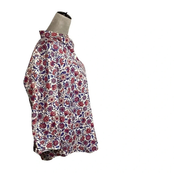 Chaps blouse womens SZ 1X No Iron button down floral feminine western cl… - Picture 3 of 8